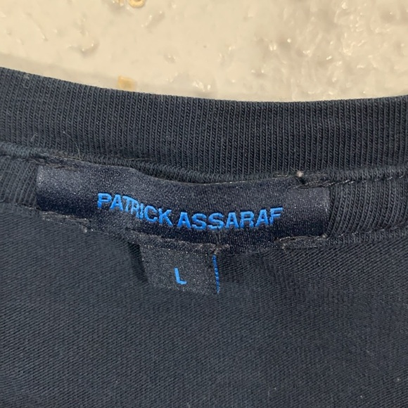 Patrick Assaraf Deep Navy Pima Cotton Stretch Long Sleeve T-Shirt size L - Picture 2 of 9